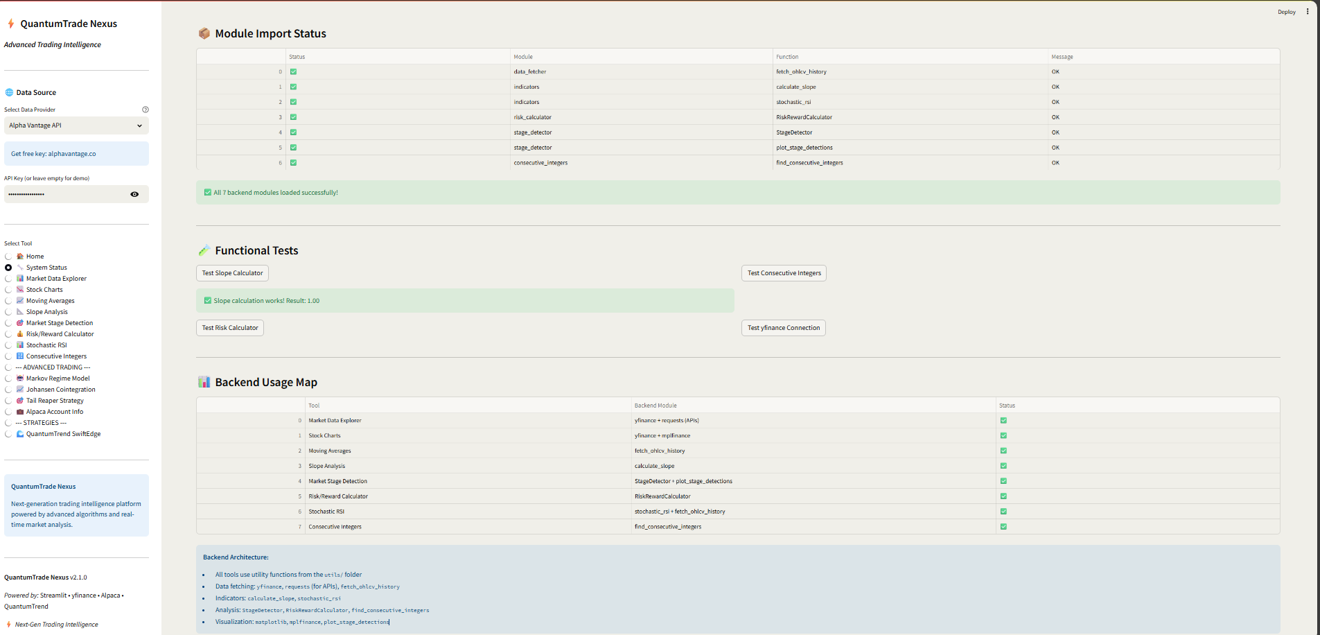 Module Import Details