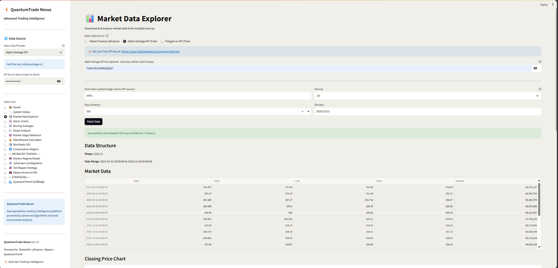 Market Data Explorer