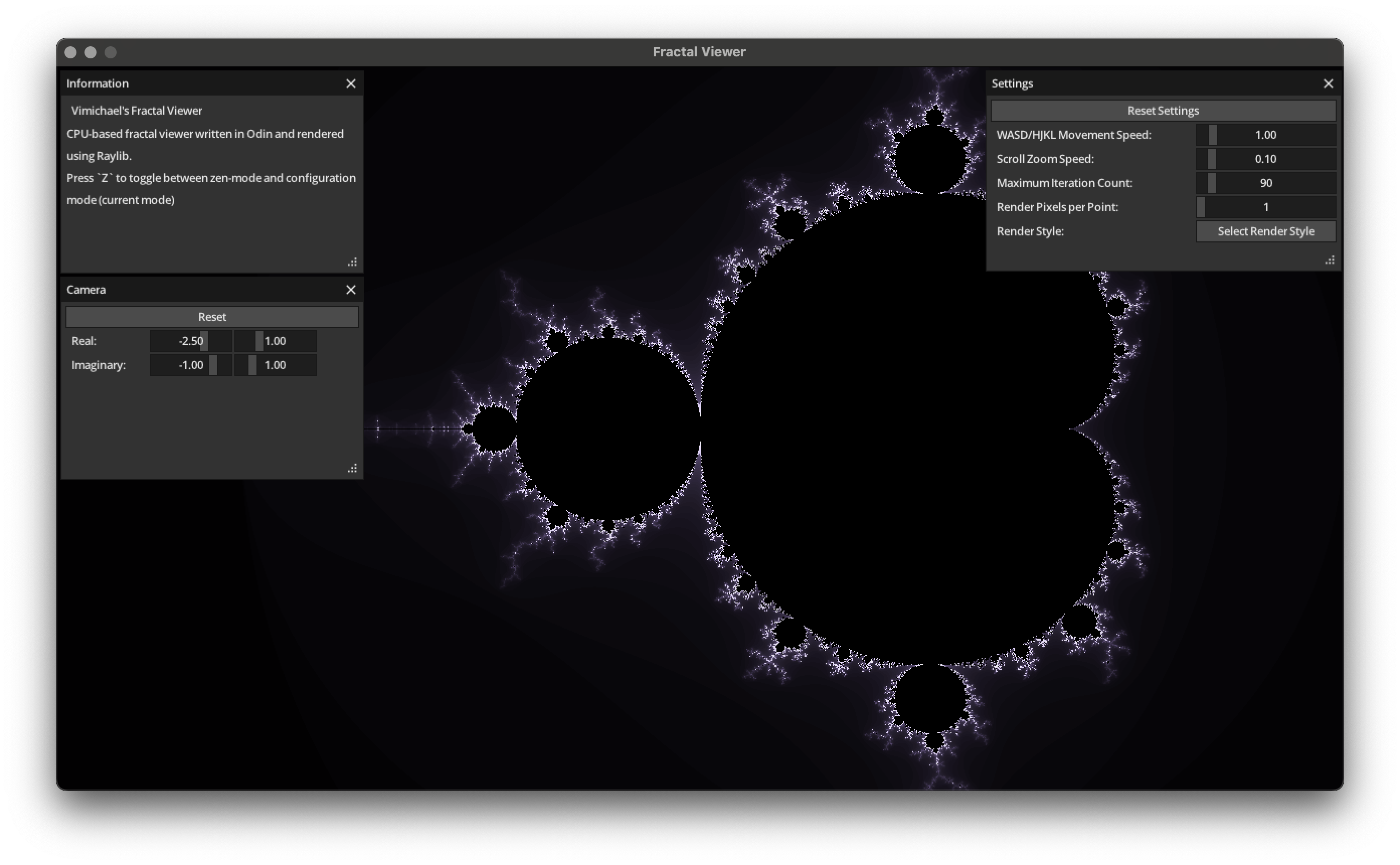 screenshot of program