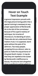Preview of the Plugin for a text with an ad behind