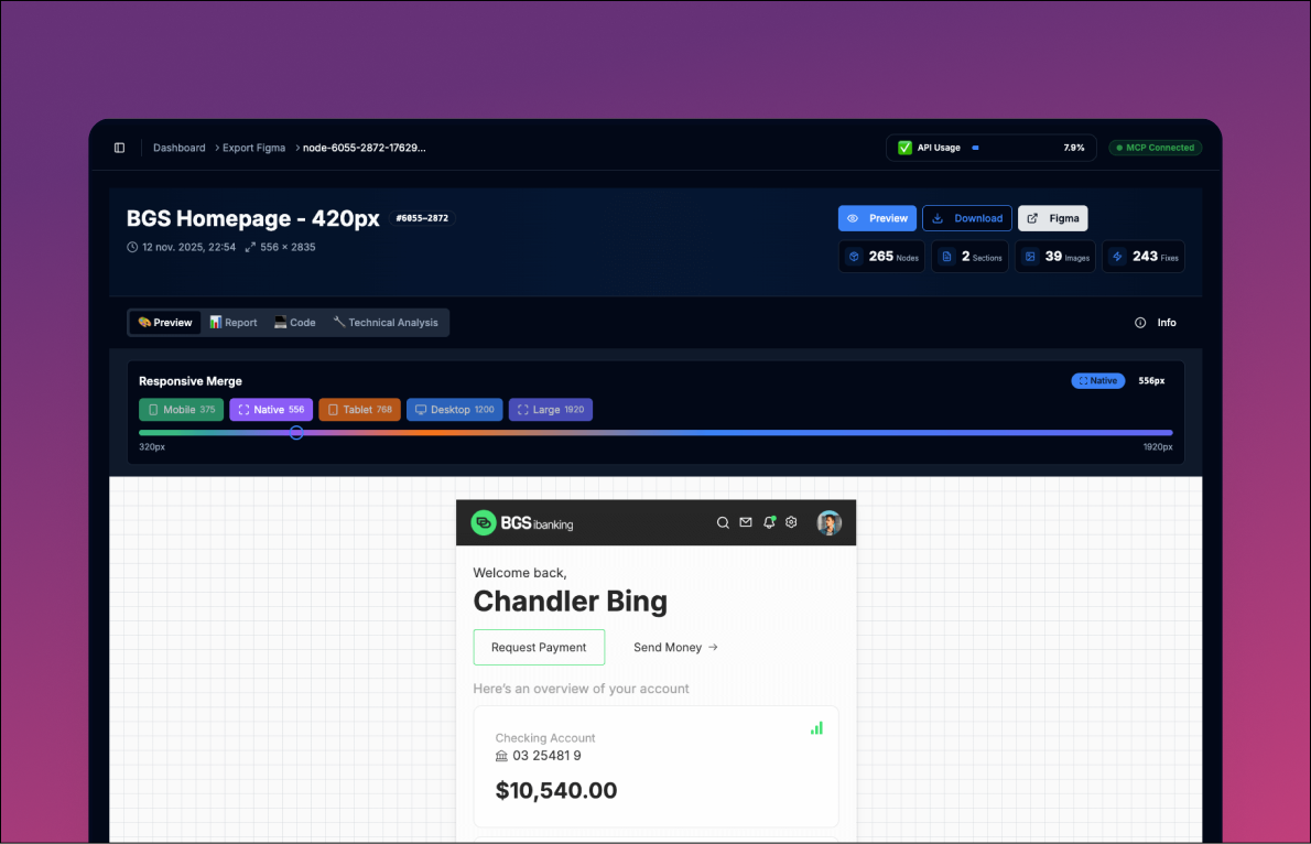 Dashboard Interface
