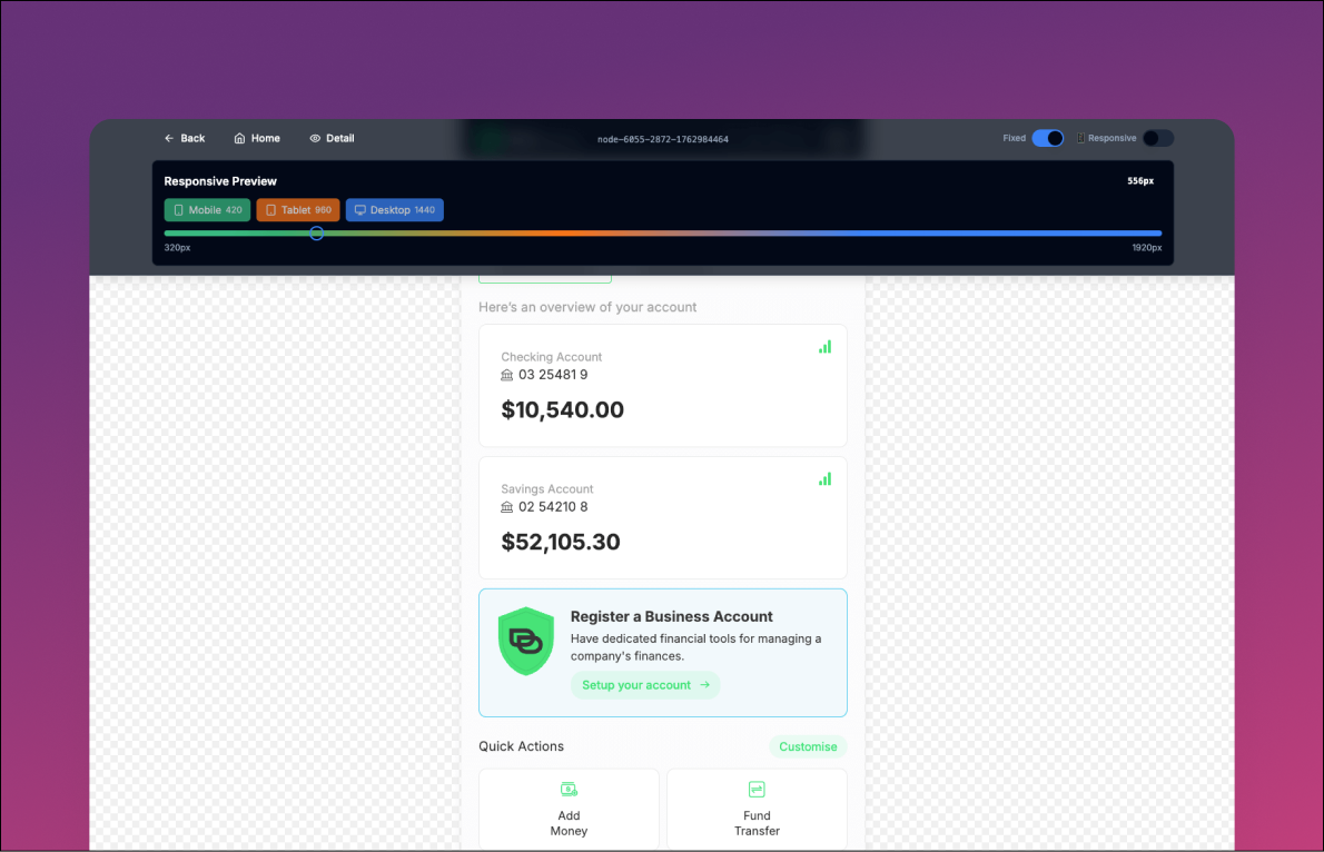 Dashboard Interface