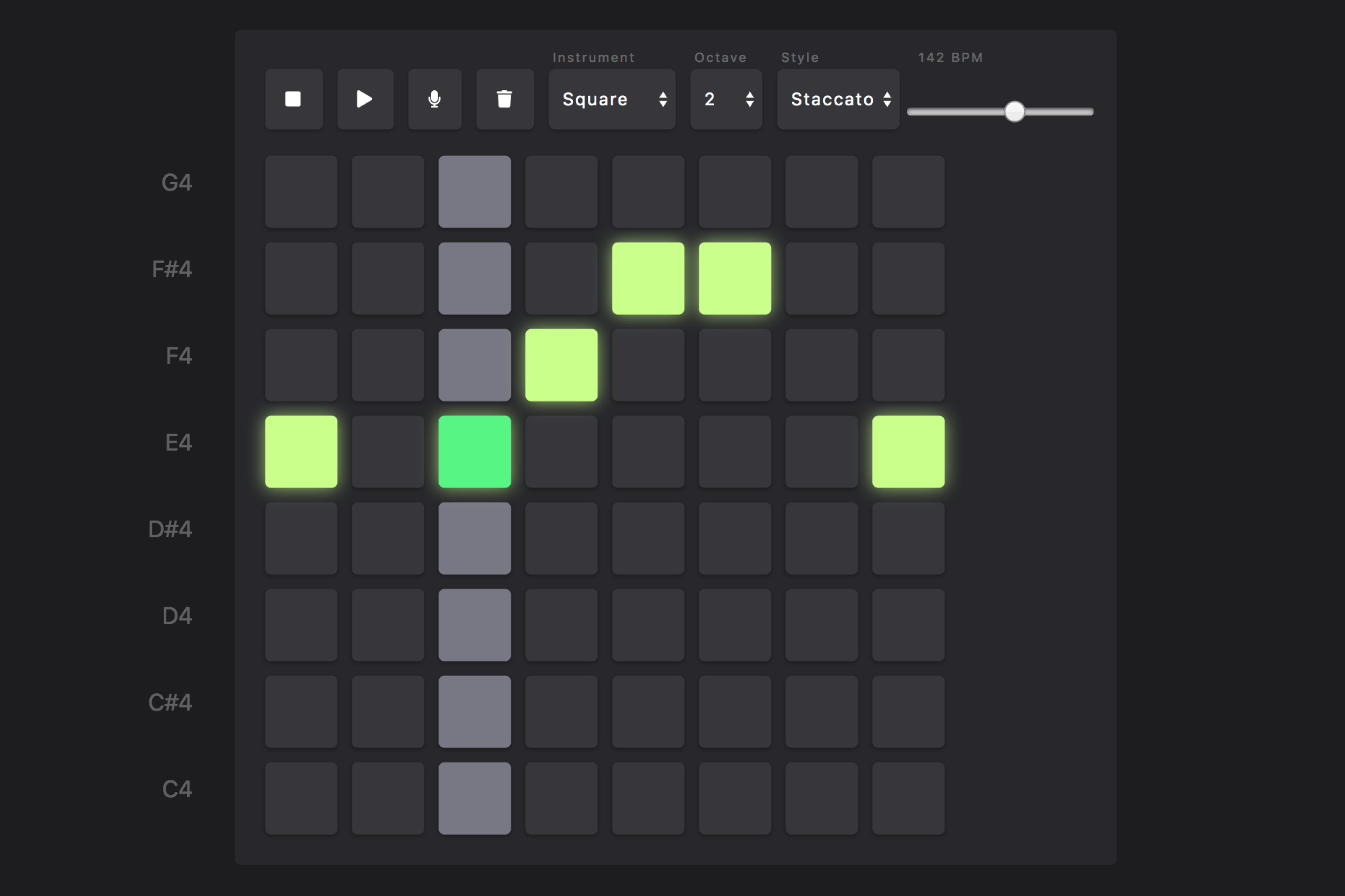 JS Step Sequencer screenshot