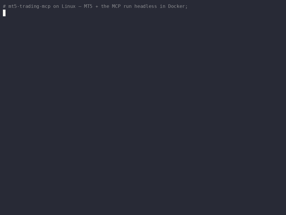 mt5-mcp demo: an AI agent places and closes a live trade over MCP