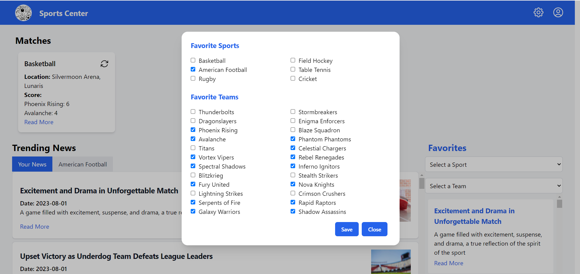 GitHub - vineethayasa/sports_center