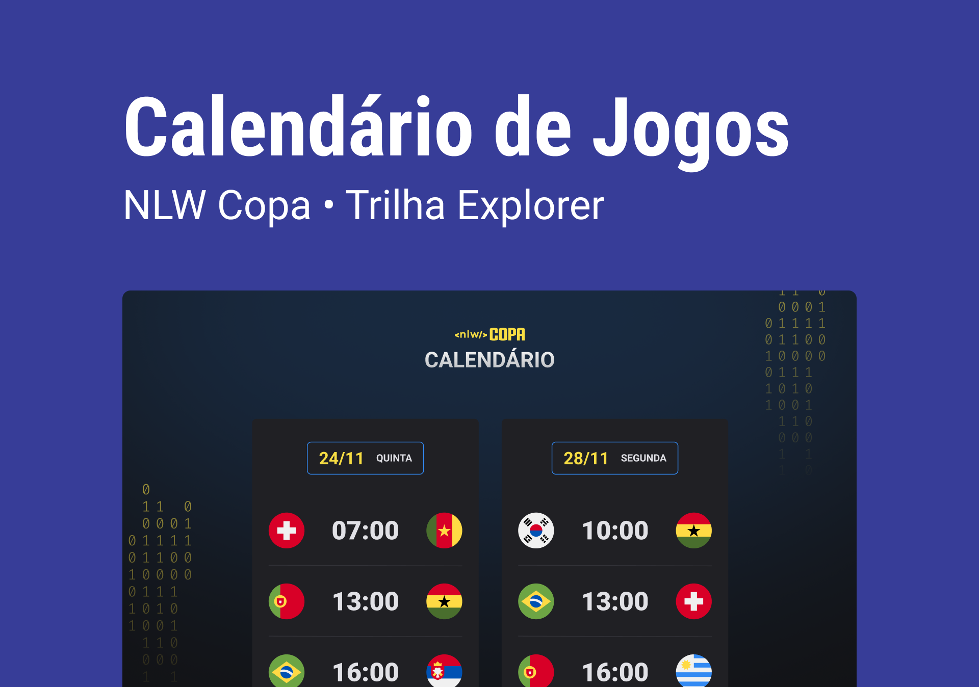 Calendário da Copa 2022