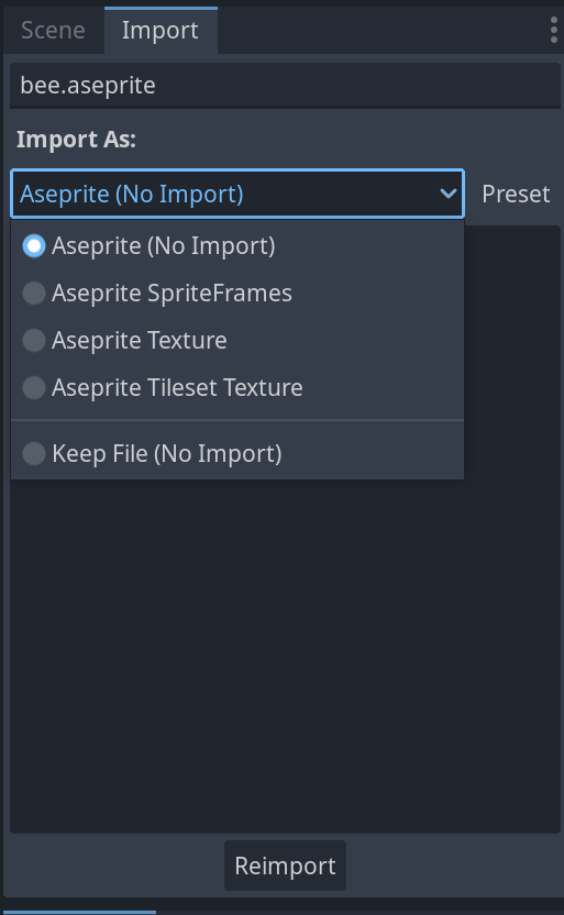 Importer screenshot