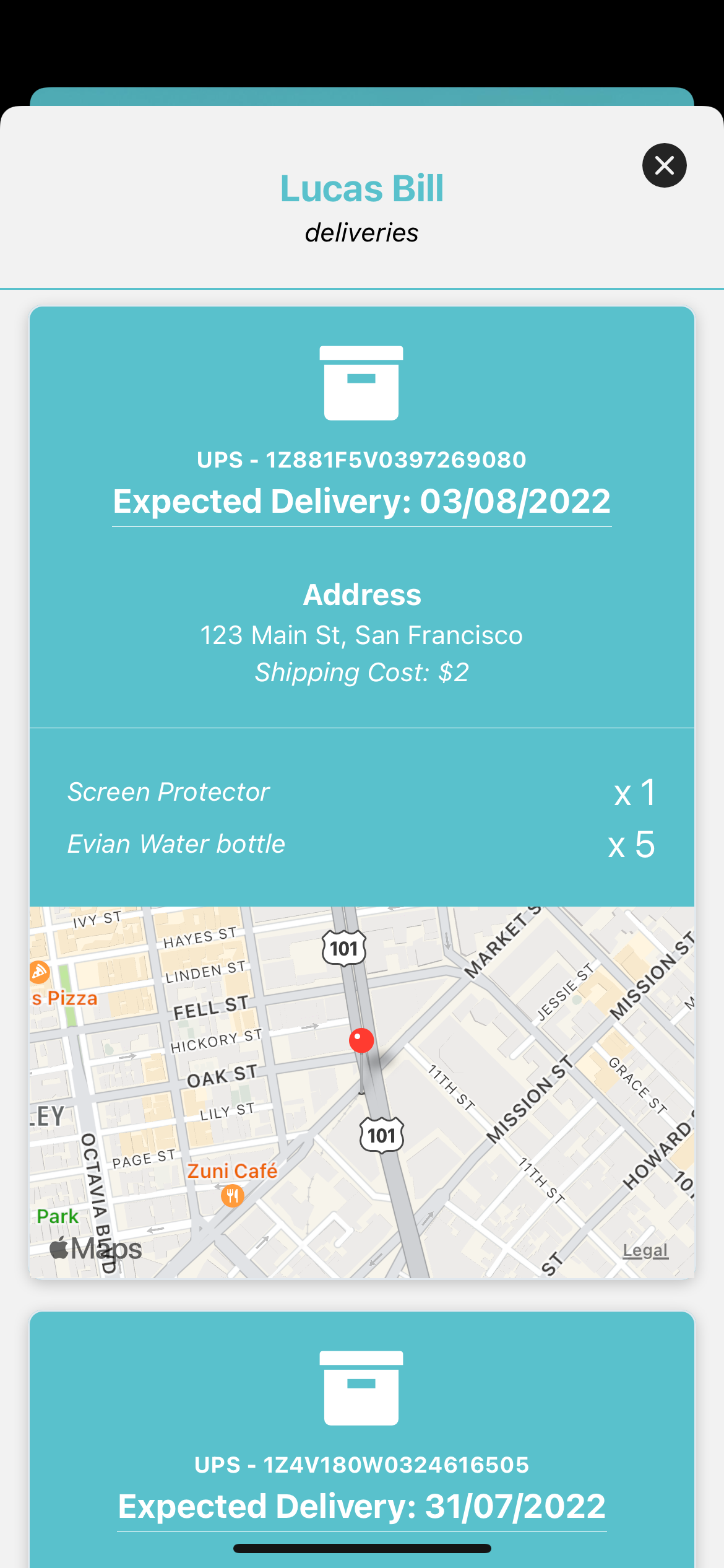 Customer Details Screen