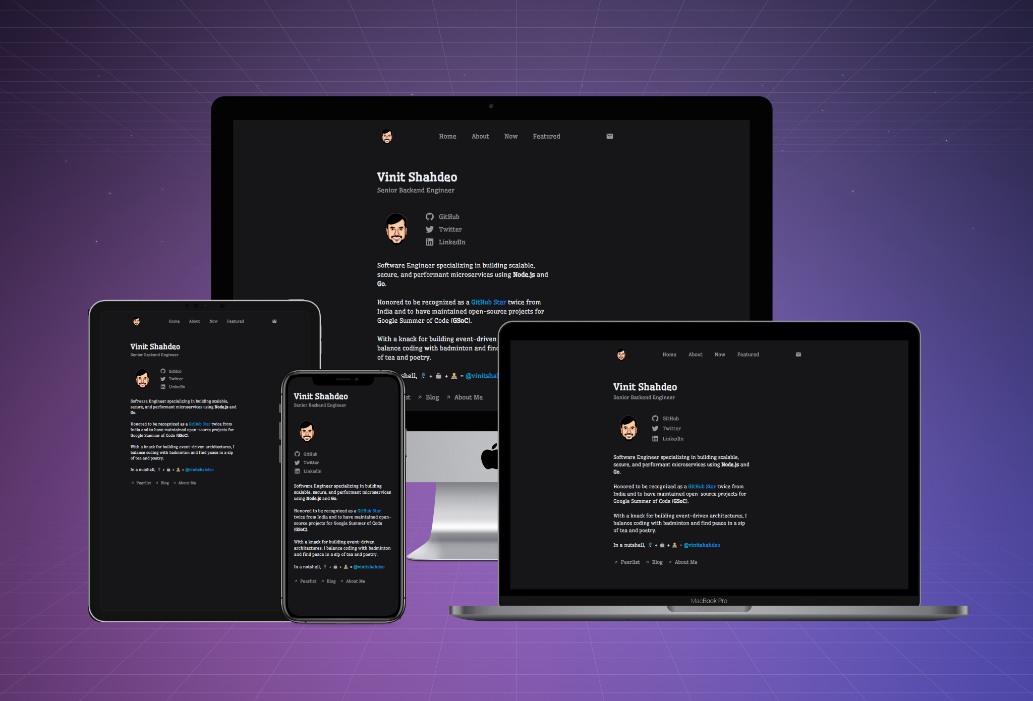 portfolio 网站模板截图