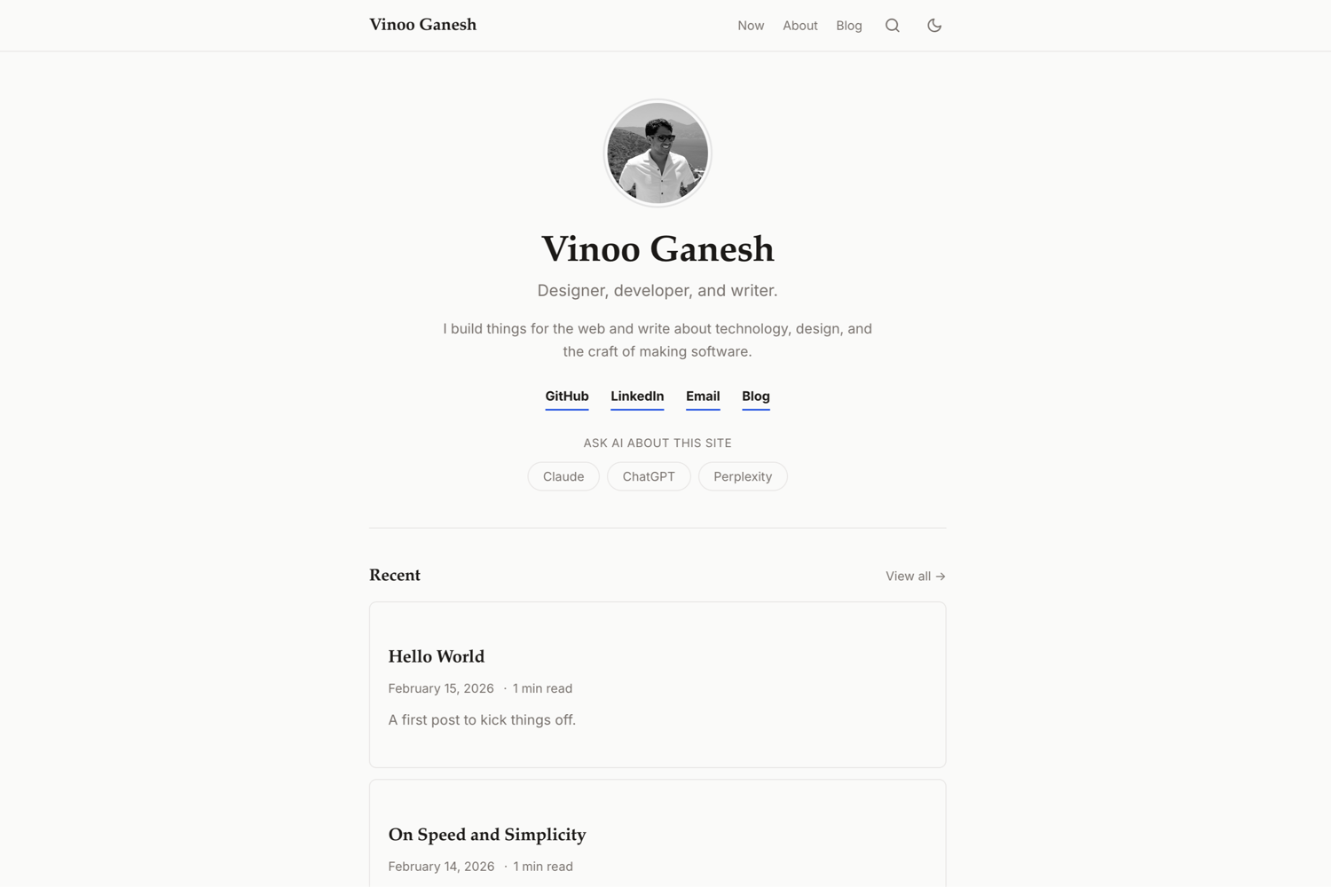 Ink theme — light mode