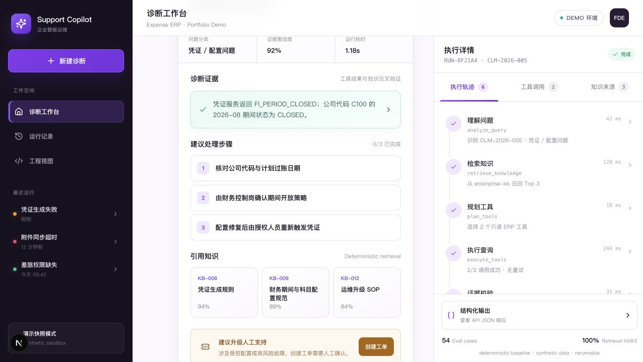 企服智诊:ERP 故障诊断结果与 Agent 执行轨迹