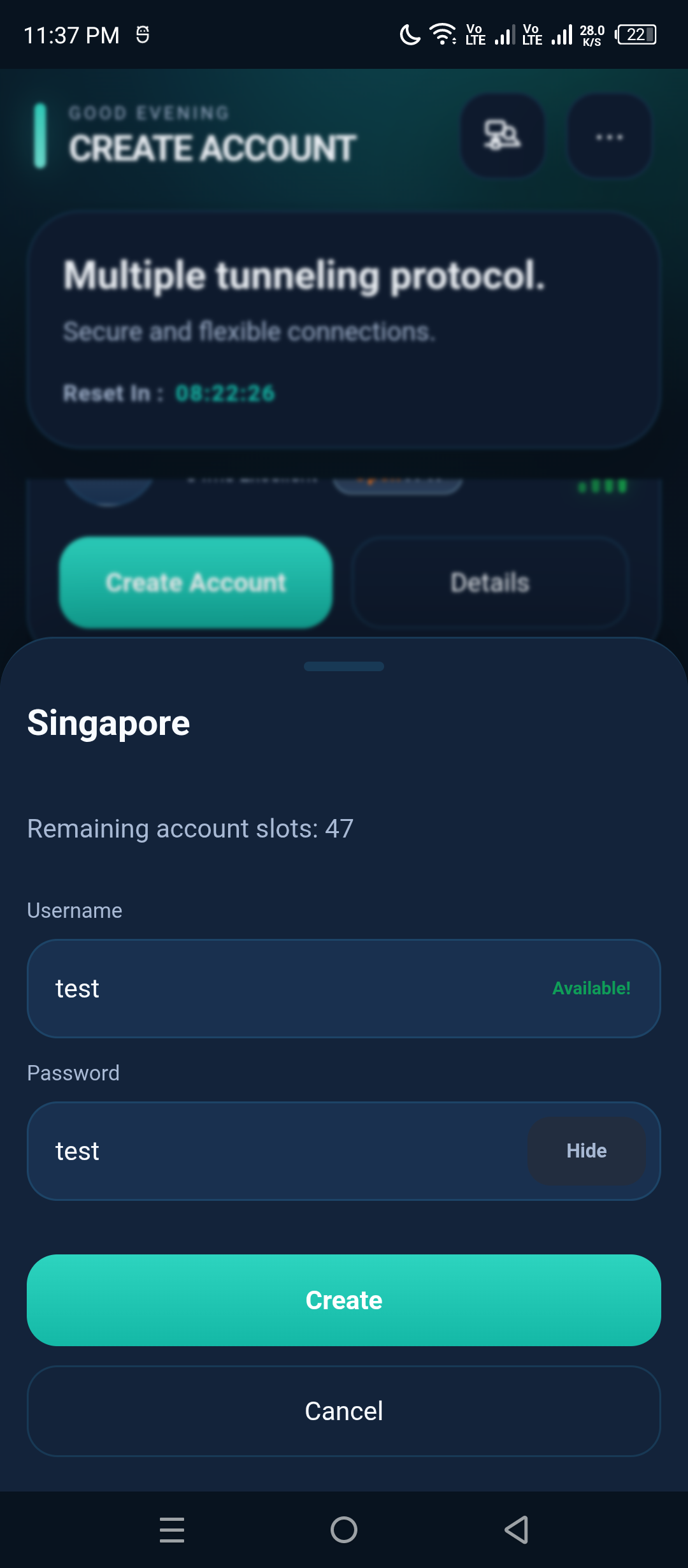 VIPER APP More bottom sheet