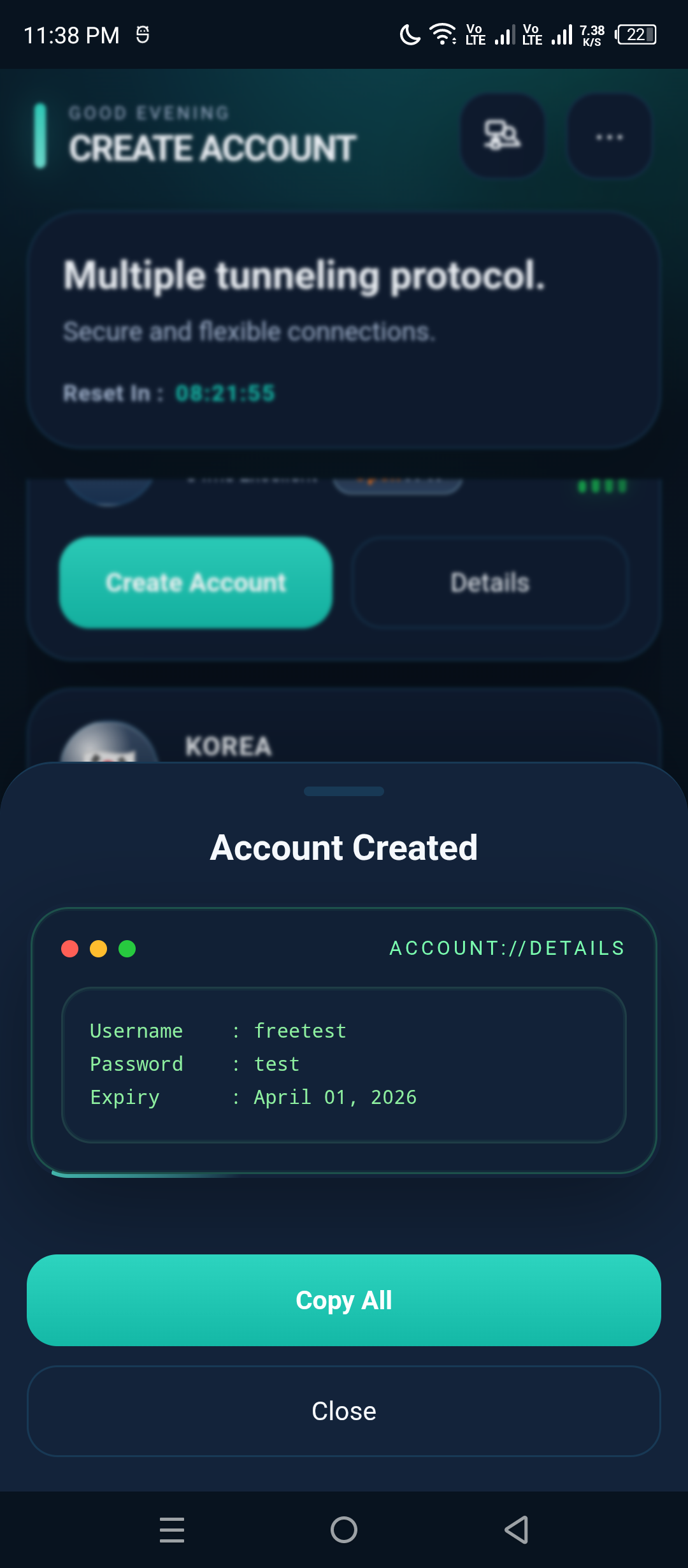 VIPER APP monitoring bottom sheet