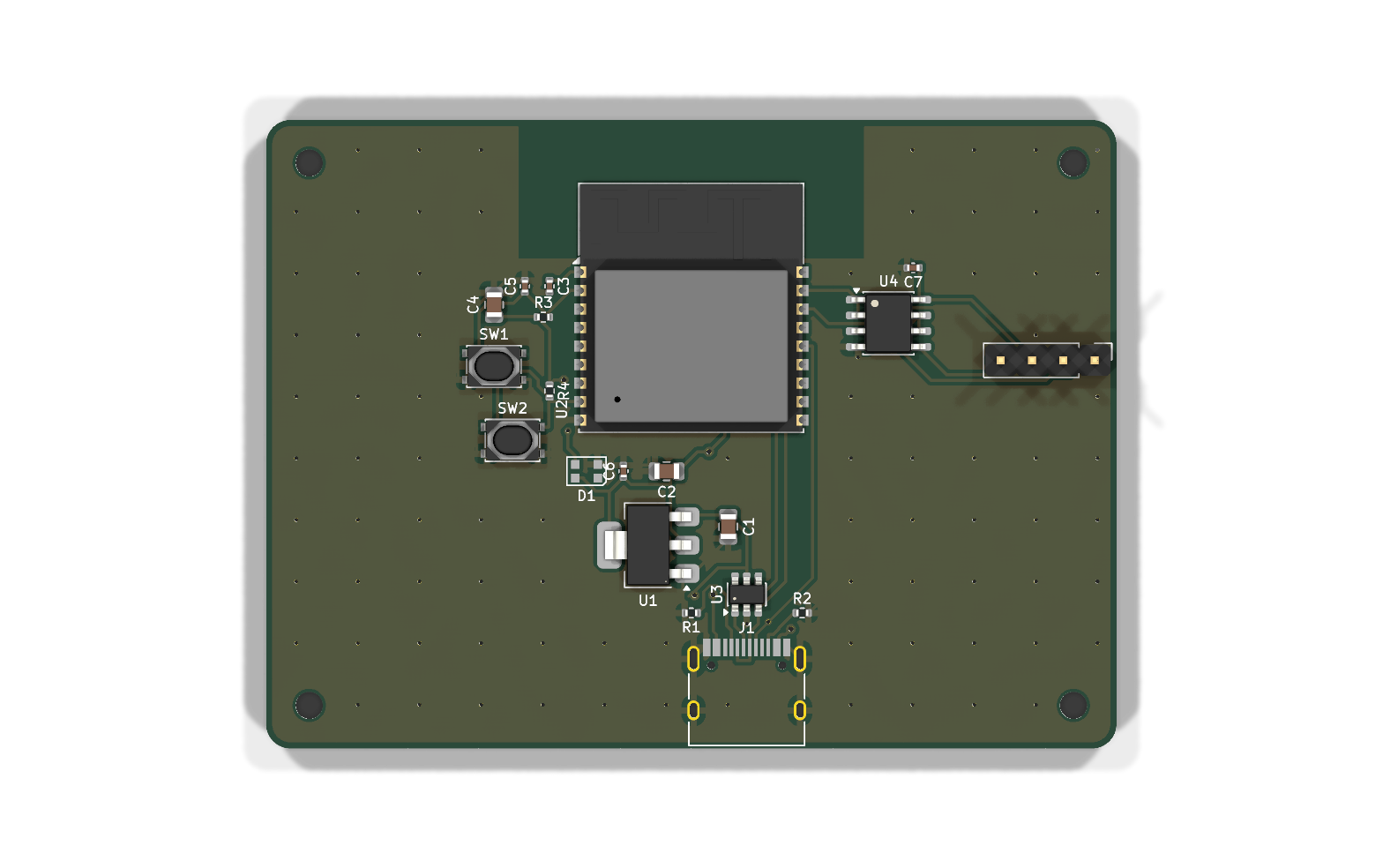 ESP32-C3 sensor board, top view