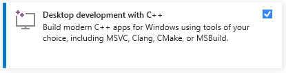 VS2022 Installer C++ workload