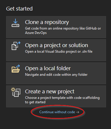 Select "Continue without code"