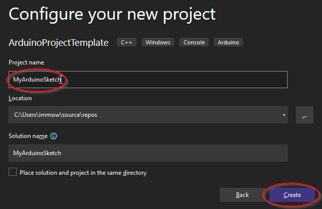 Configure new project settings