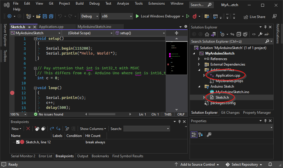 Your project in Visual Studio IDE