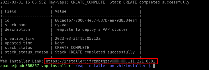 VAP installer CLI link