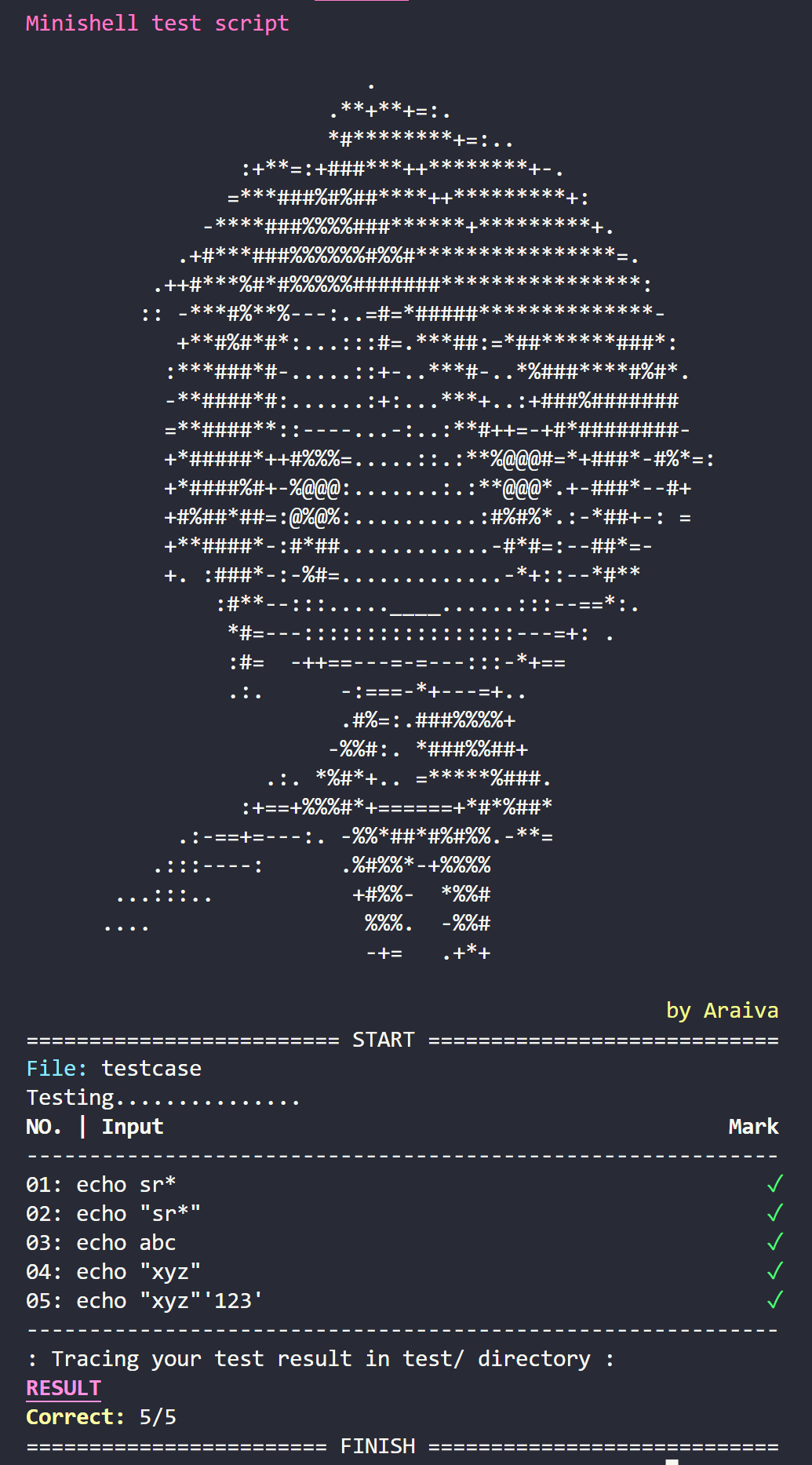 interactive minishell testscript