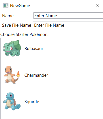 Starter Pokemon Screen