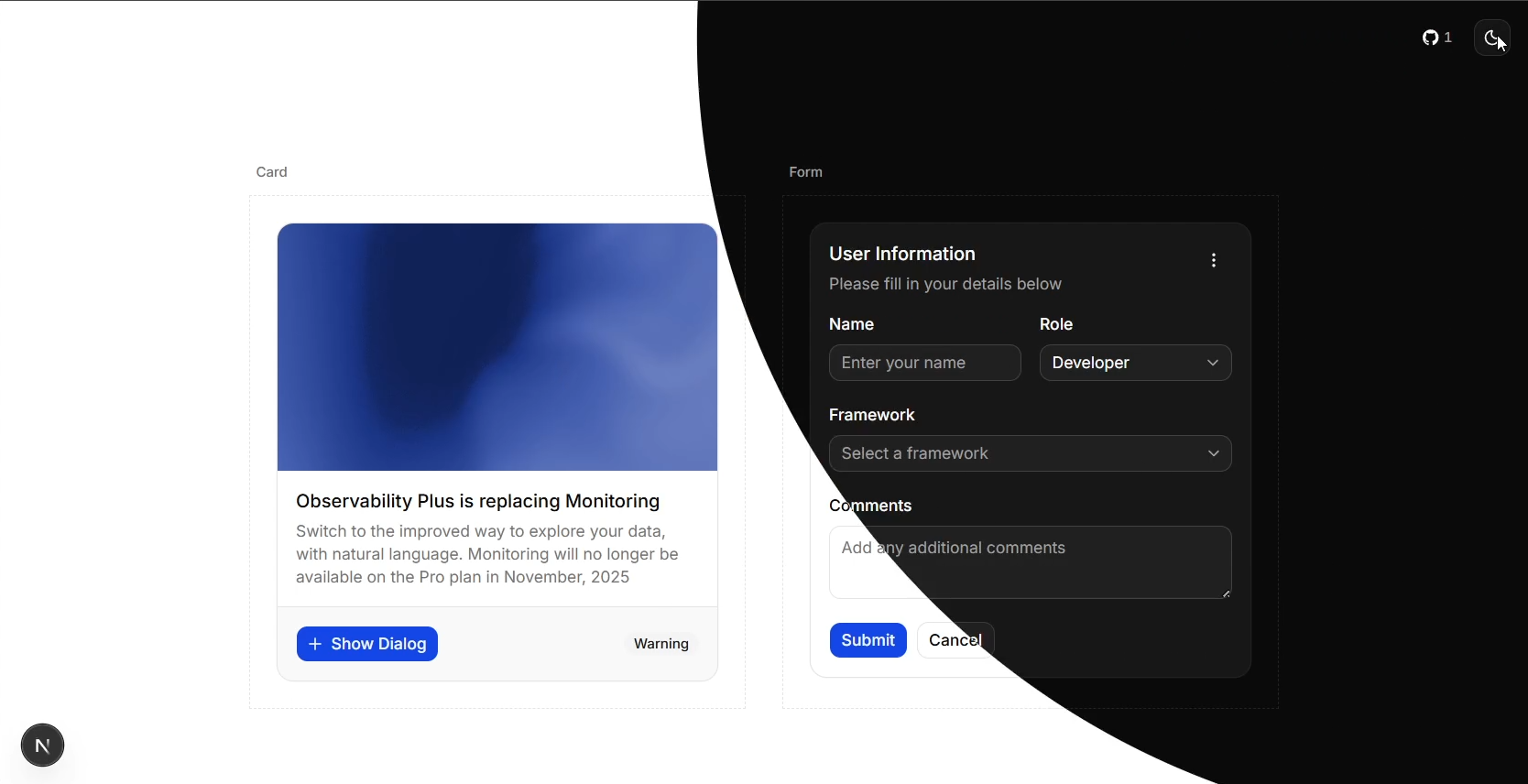 nextjs16_shadcn_starter 网站模板截图