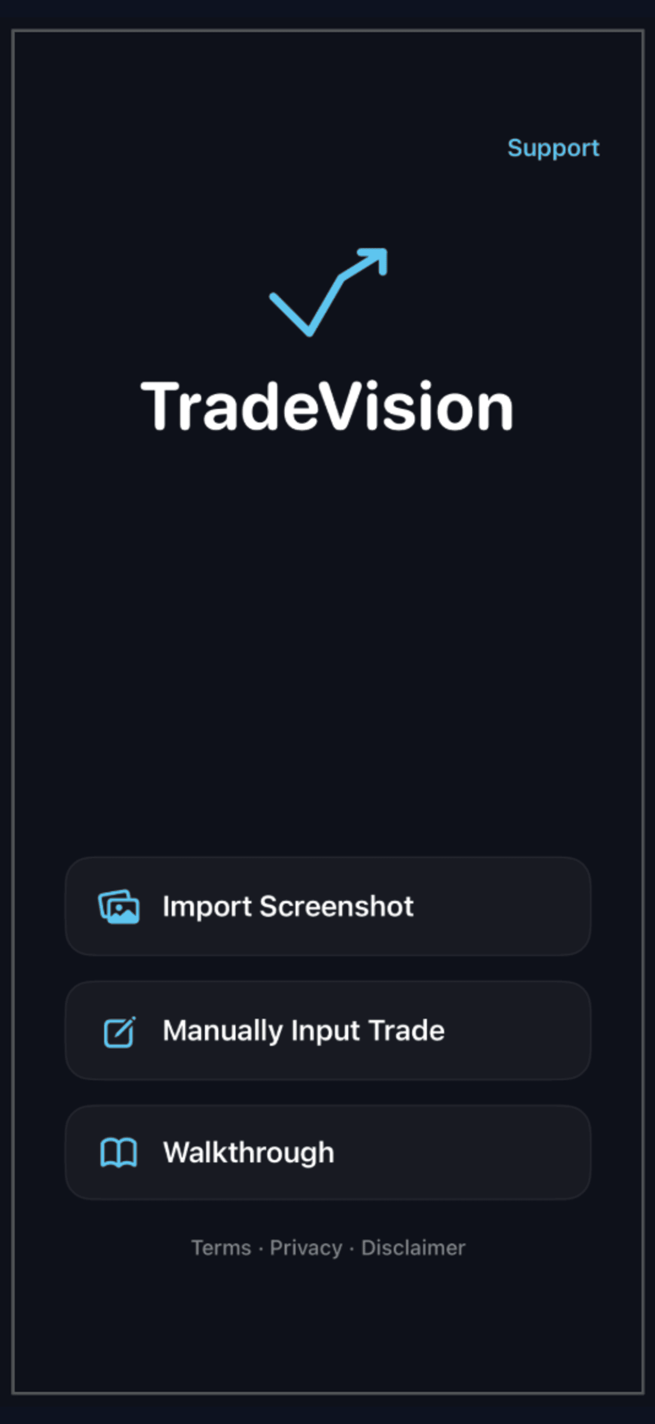 TradeVision launch screen