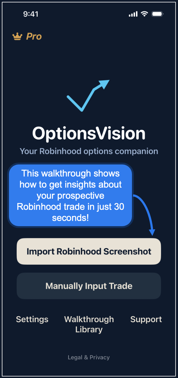 OptionsVision walkthrough slide 1