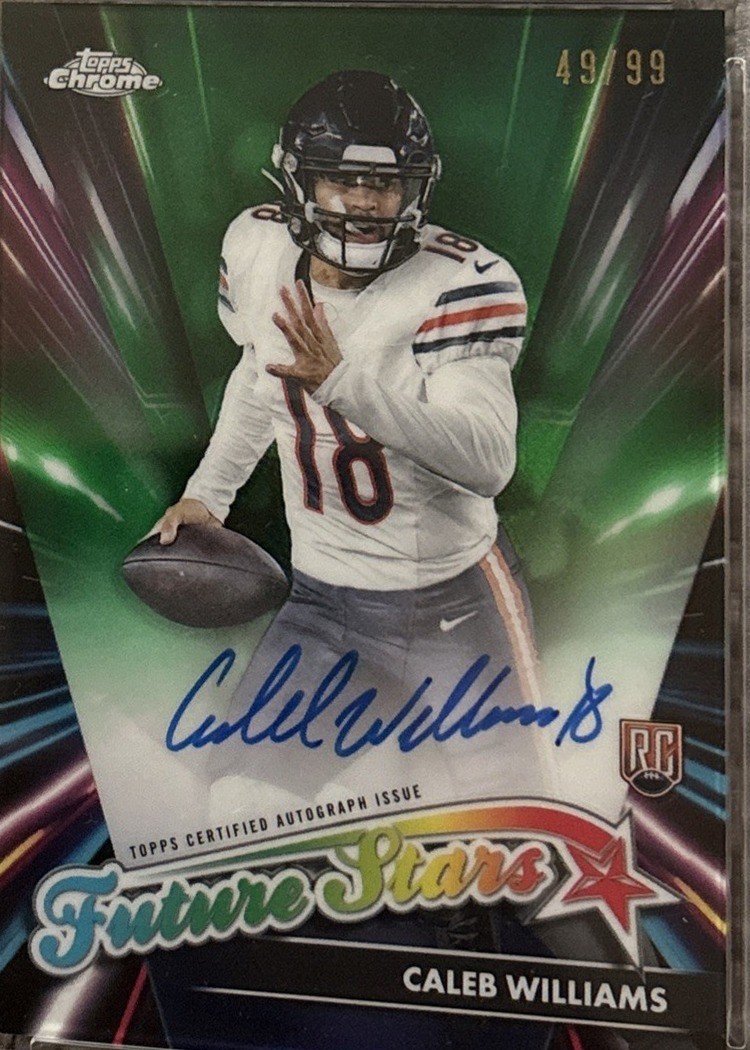 Caleb Williams 2024 Topps Chrome Future Stars Autographs Green Refractor /99