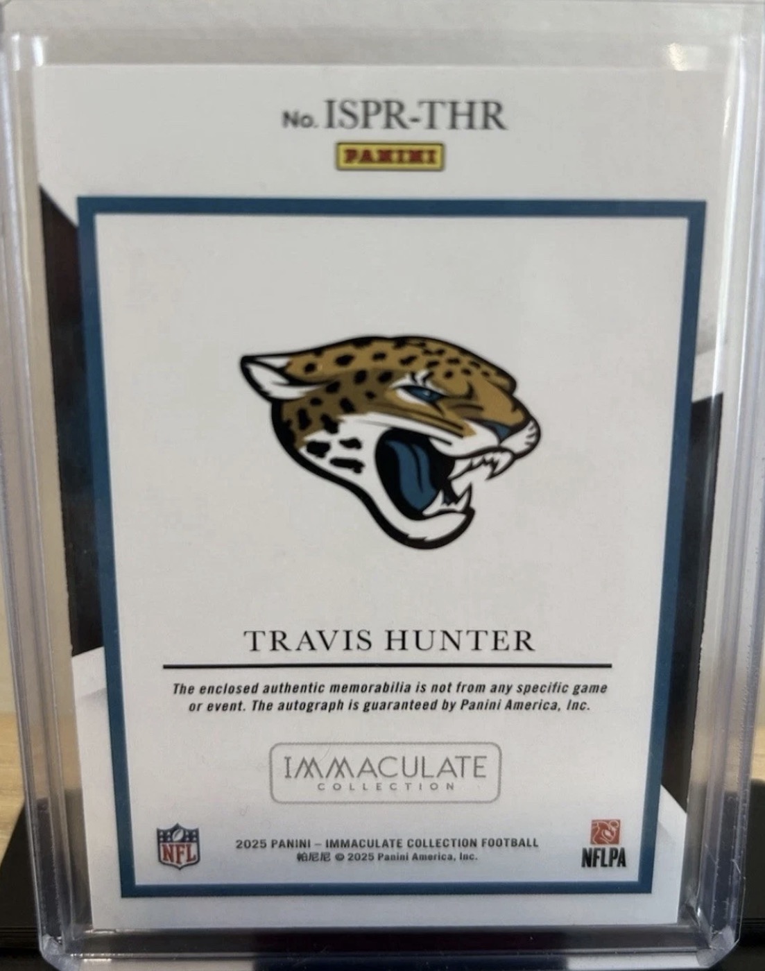 Travis Hunter 2025 Panini Immaculate Collection back