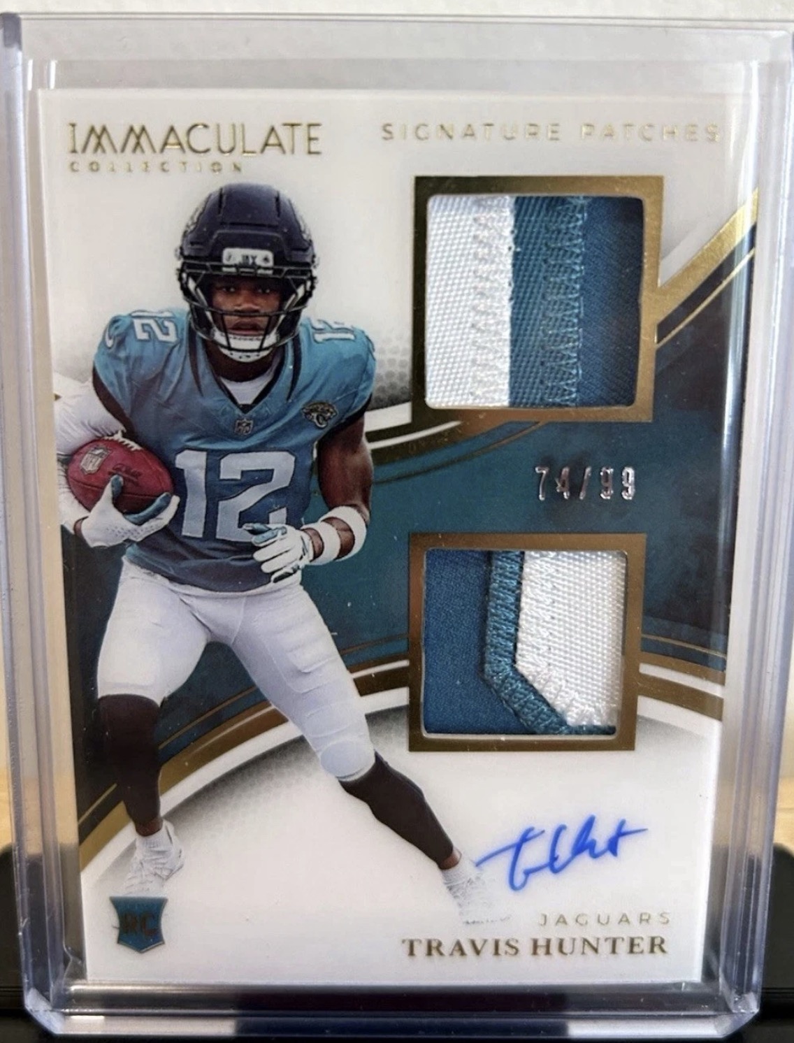 Travis Hunter 2025 Panini Immaculate Collection Rookie Signature Patches