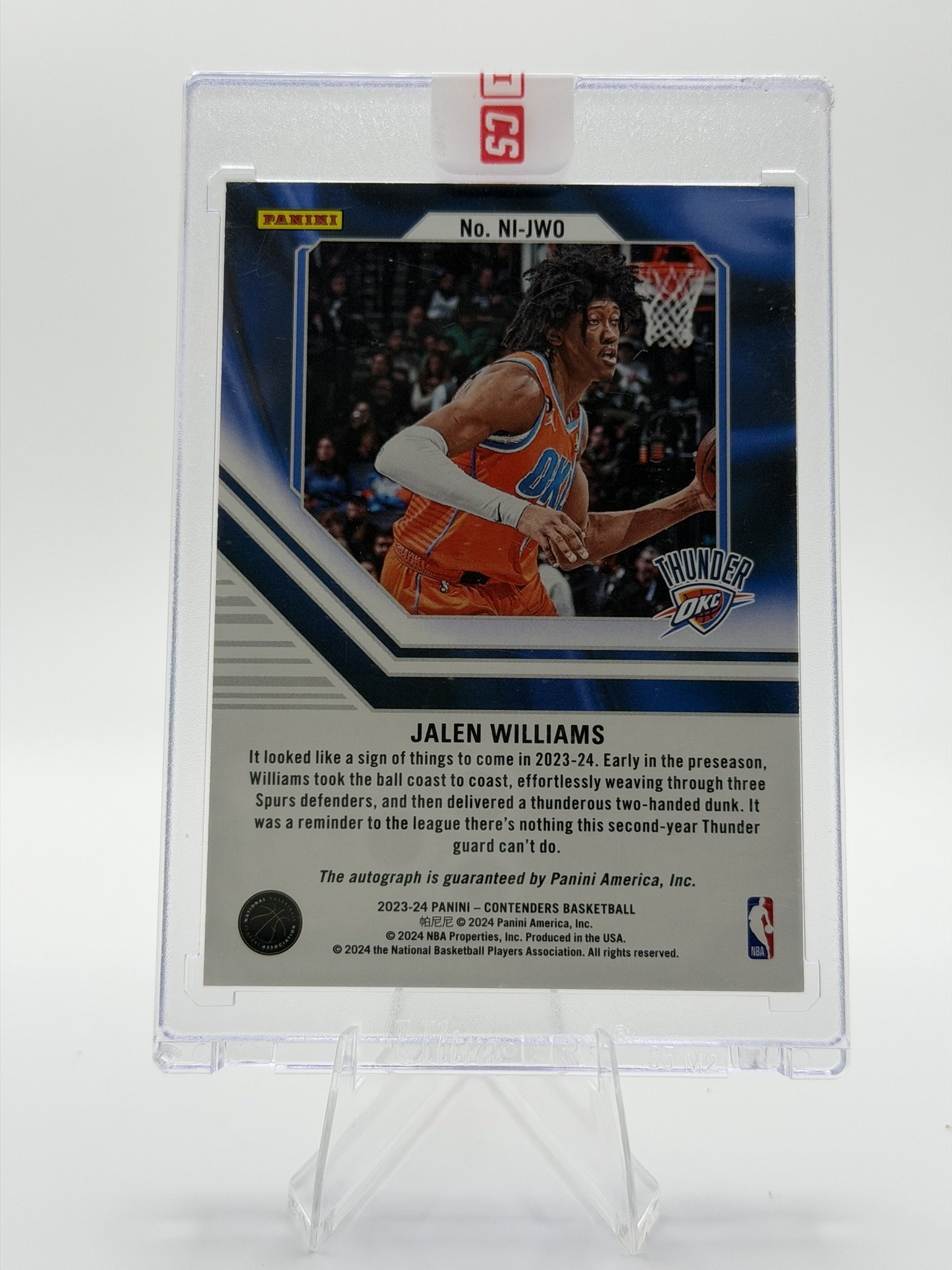 Jalen Williams 2023 Panini Contenders back