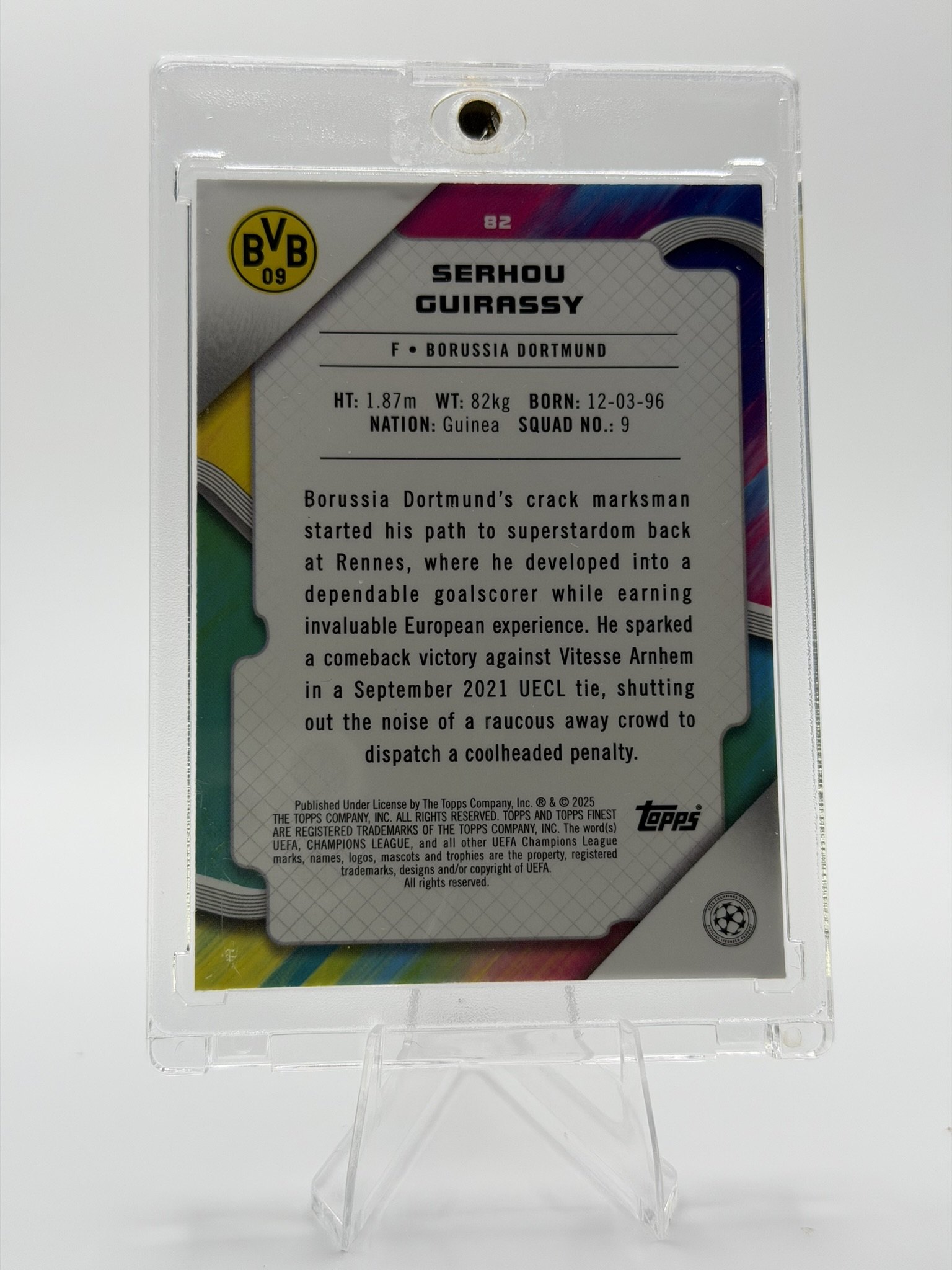 Serhou Guirassy 2024 Topps Finest UEFA Club Competitions back