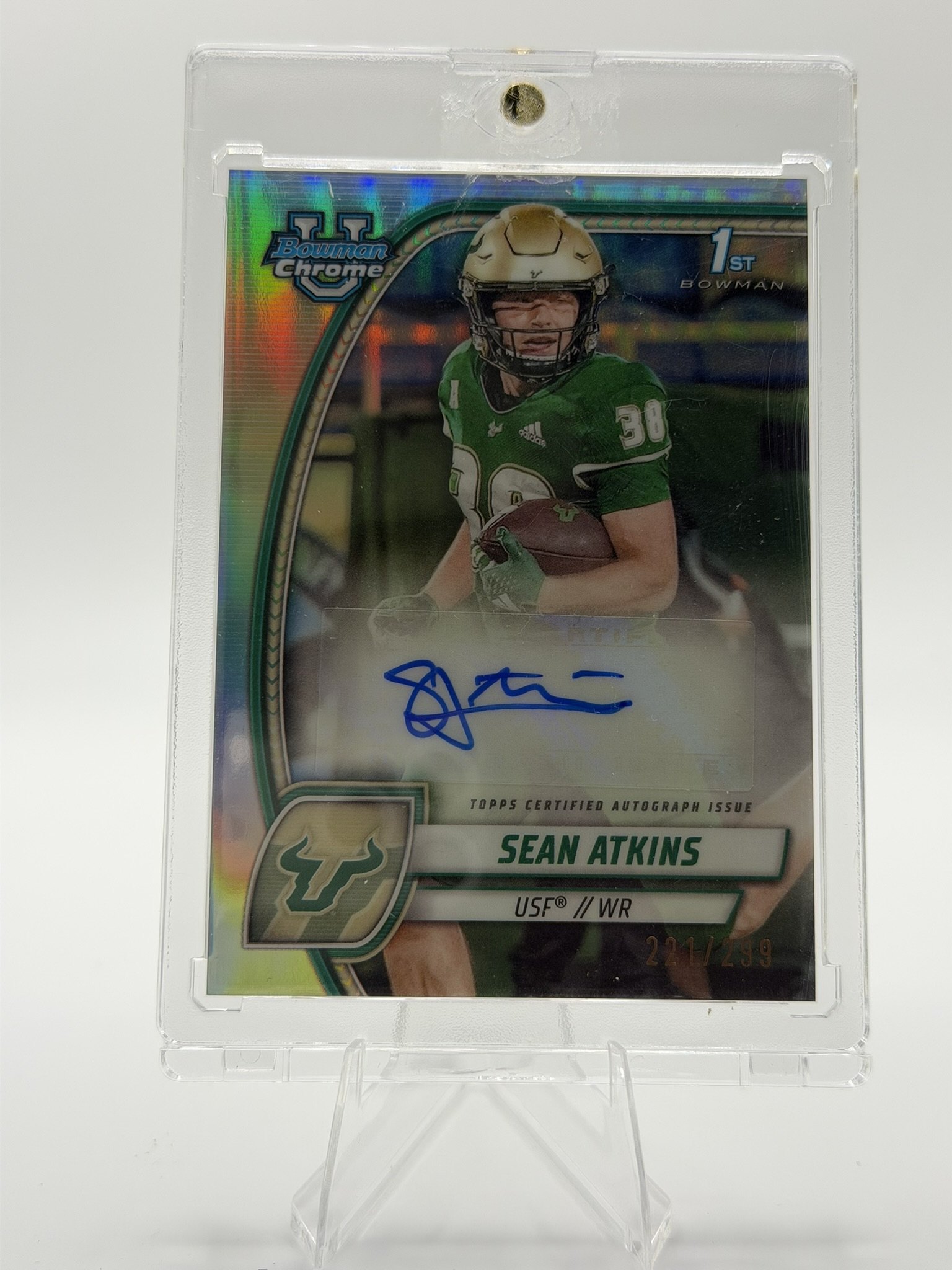 Sean Atkins 2024 Bowman University Chrome Prospect Autographs Refractor /299