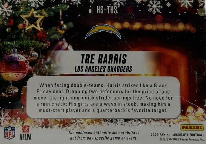 Tre Harris 2025 Panini Absolute back