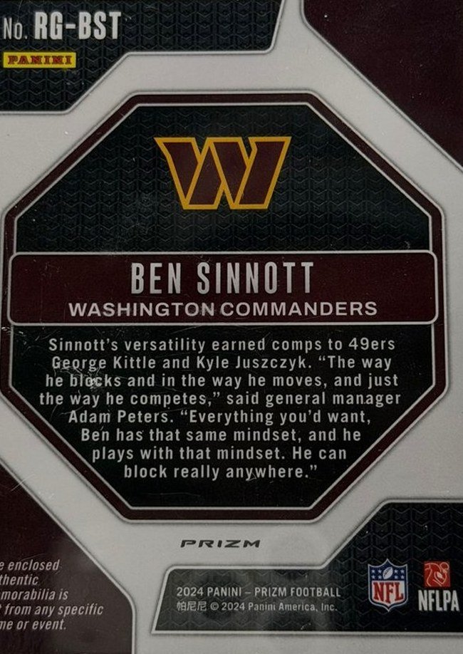 Ben Sinnott 2024 Panini Prizm back