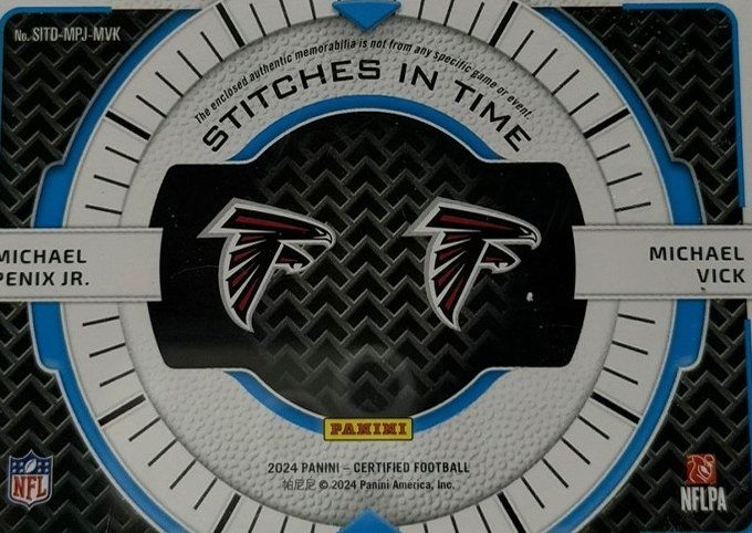 Michael Penix Jr. & Michael Vick 2024 Panini Certified back