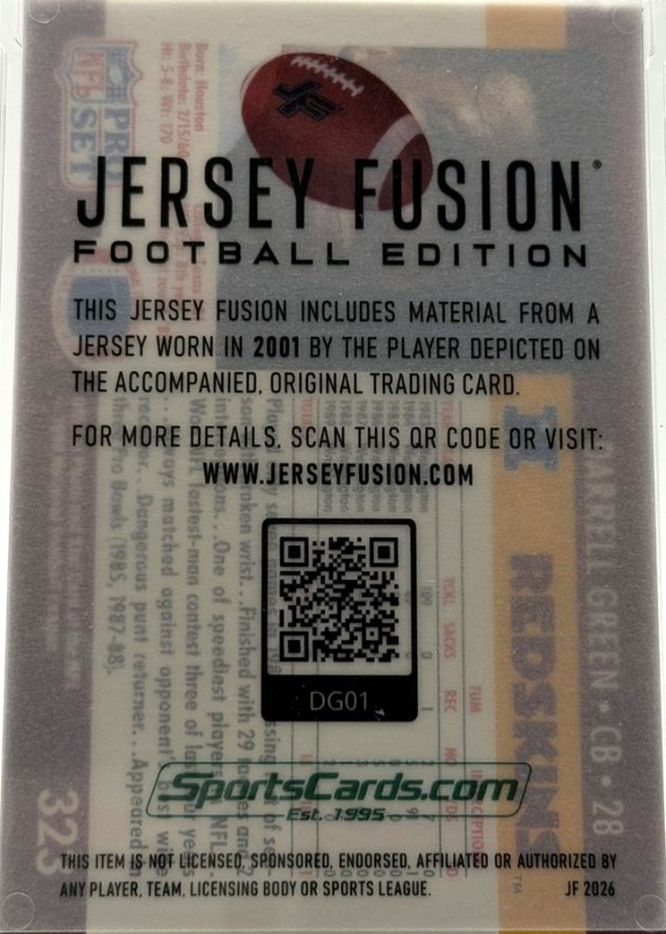 Darrell Green 2026 Jersey Fusion back