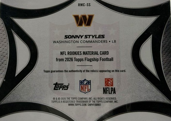 Sonny Styles 2026 Topps back