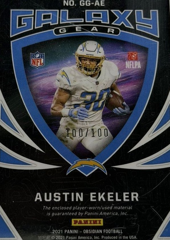 Austin Ekeler 2021 Panini Obsidian back