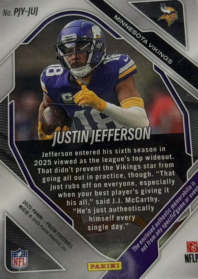 Justin Jefferson 2025 Panini Prizm back