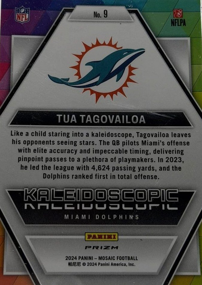 Tua Tagovailoa 2024 Panini Mosaic back