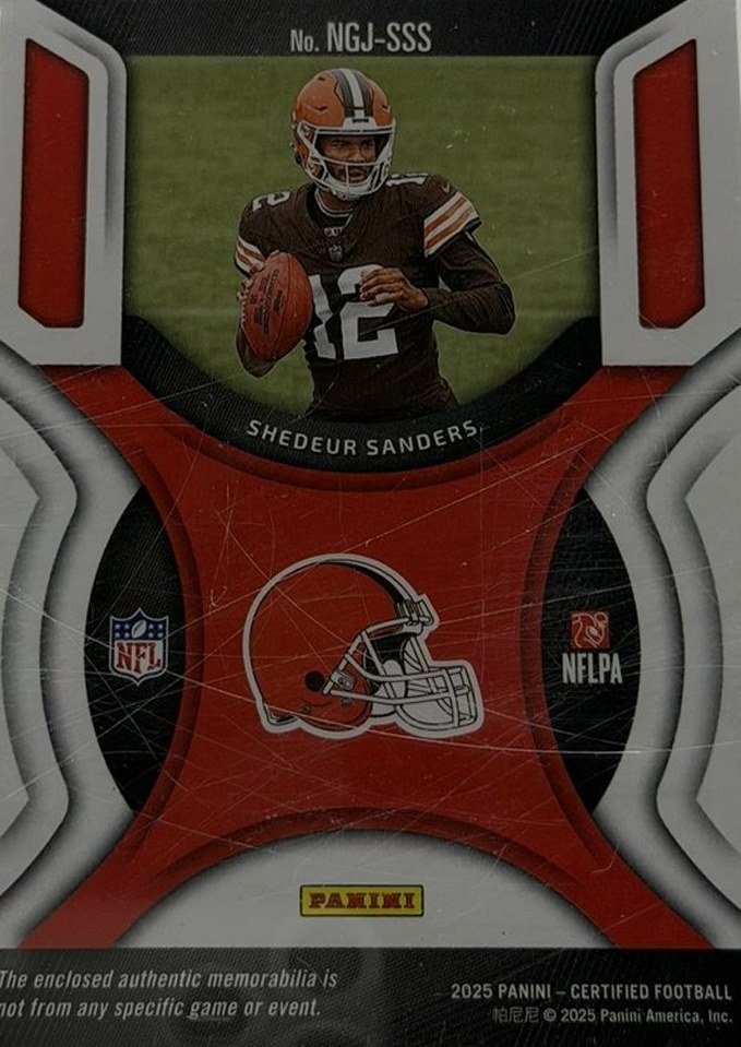 Shedeur Sanders 2025 Panini Certified back