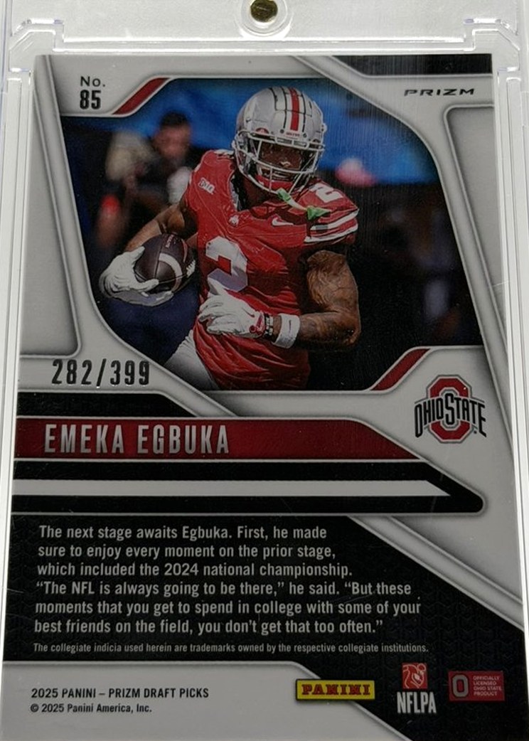 Emeka Egbuka 2025 Panini Prizm Draft Picks back