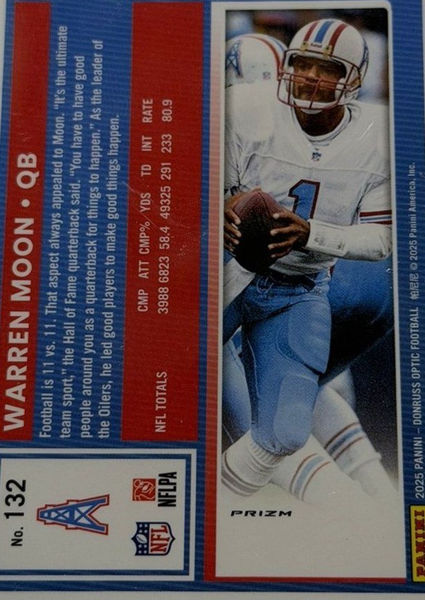 Warren Moon 2025 Donruss Optic back