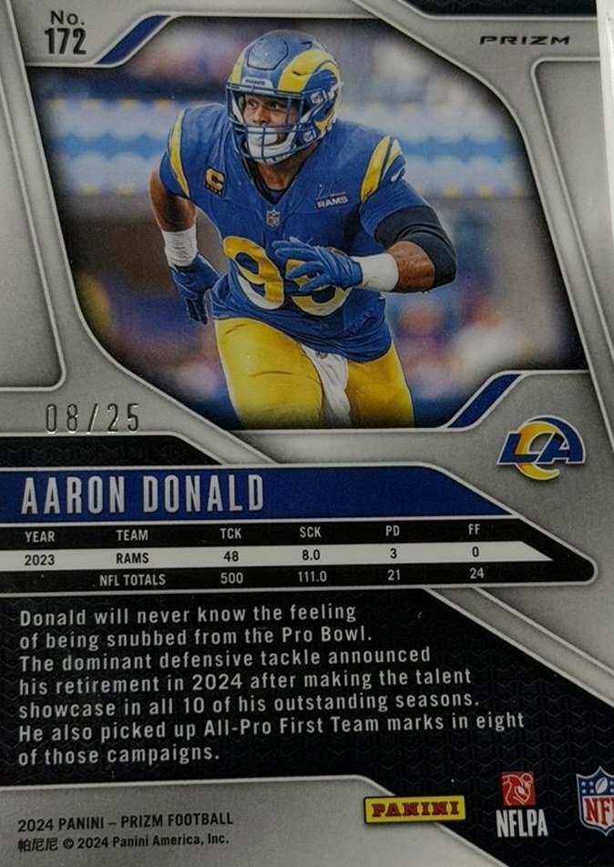 Aaron Donald 2024 Panini Prizm back