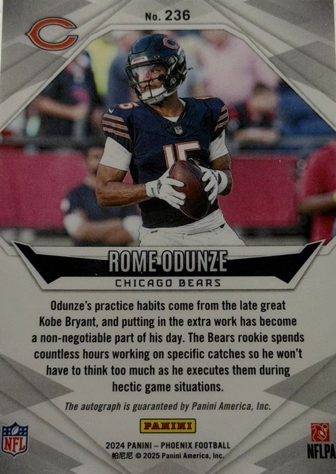 Rome Odunze 2024 Panini Phoenix back