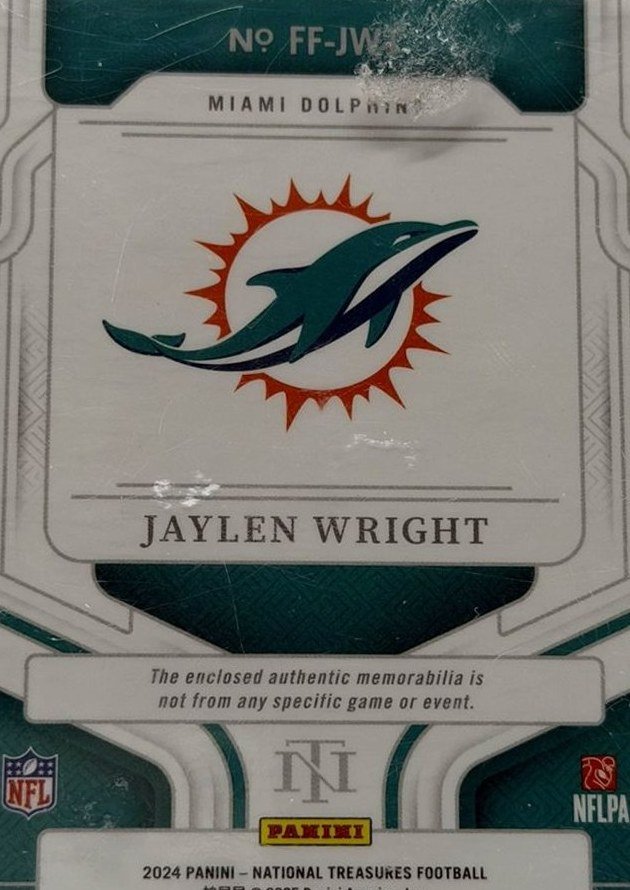Jaylen Wright 2024 Panini National Treasures back