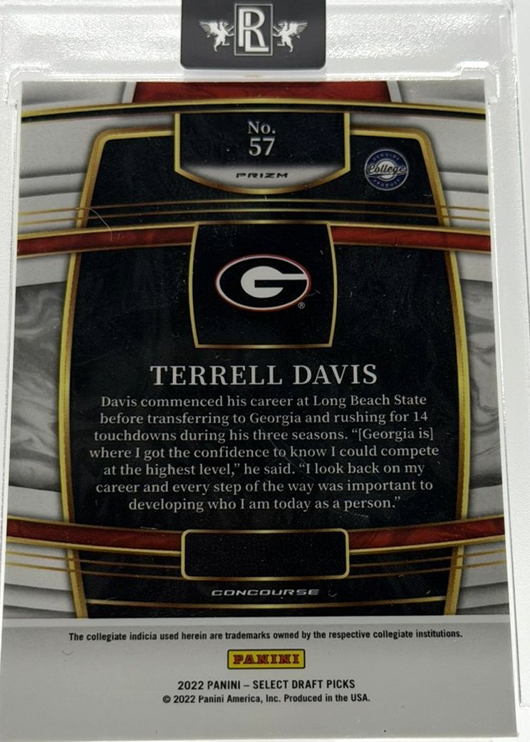 Terrell Davis 2022 Panini Select Draft Picks back