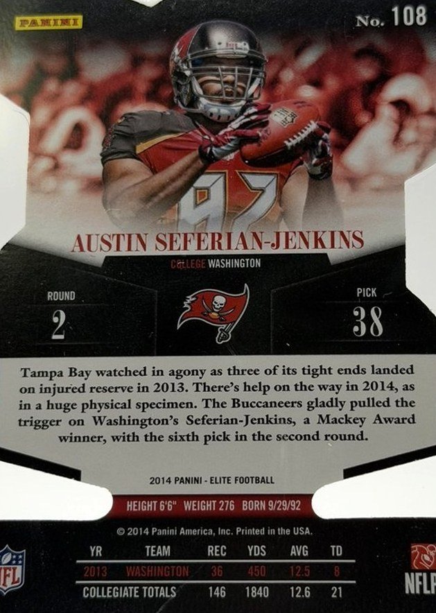 Austin Seferian-Jenkins 2014 Panini Elite back